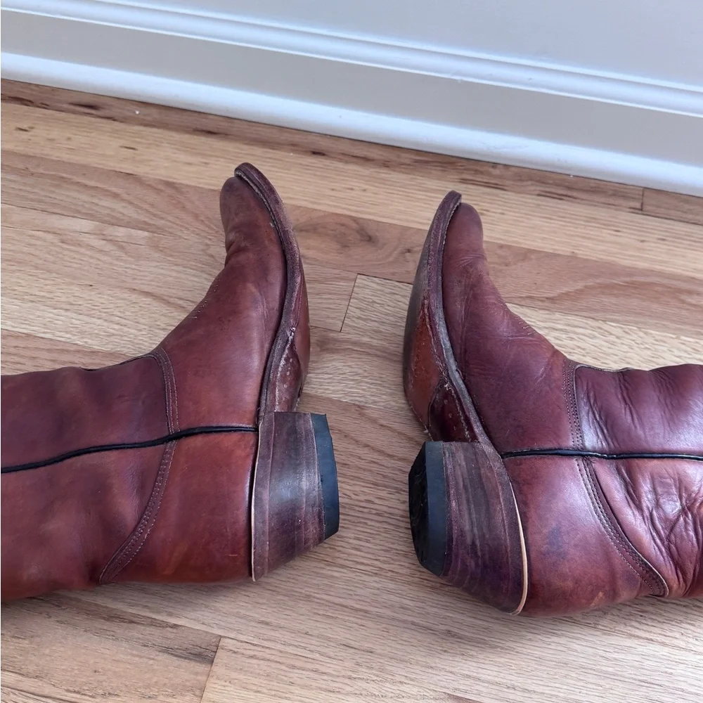Vintage Nocona Brown Leather Boots‎ Western Cowboy Men's Size 9D